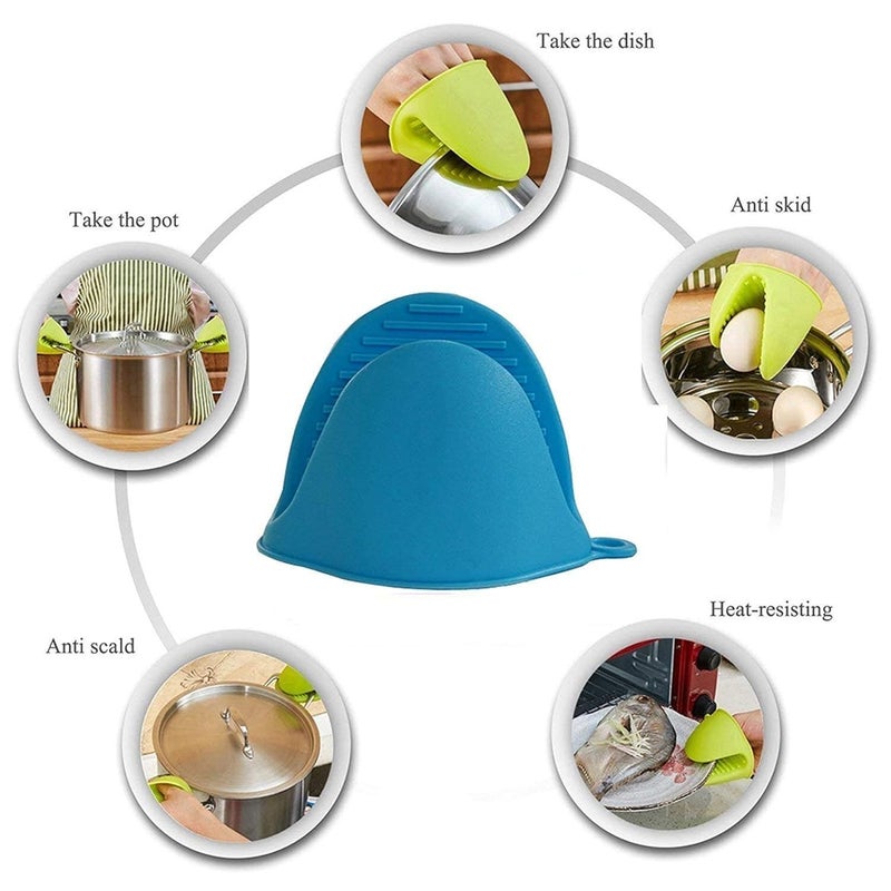 Abhaymart Silicone Mini Microwave Oven Mitts Gloves Baking Hand Gloves Cooking Pinch Grips Kitchen Heat Hot Handle Holder2 pcs Oven Mitten - Image 2