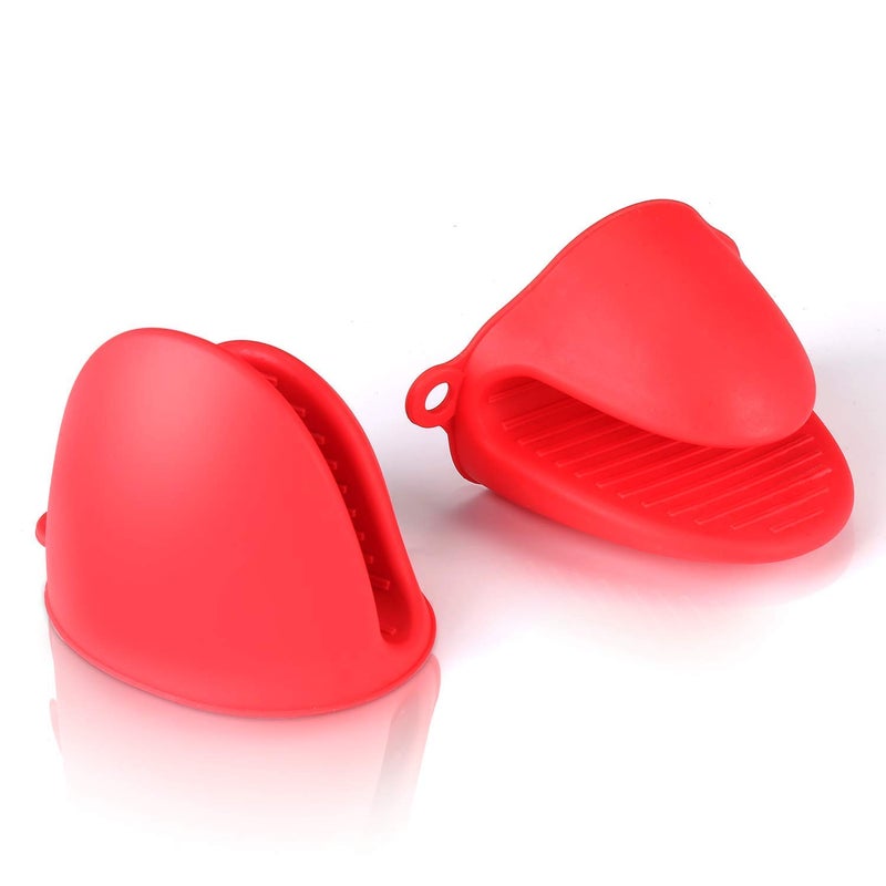 Abhaymart Silicone Mini Microwave Oven Mitts Gloves Baking Hand Gloves Cooking Pinch Grips Kitchen Heat Hot Handle Holder2 pcs Oven Mitten - Image 1
