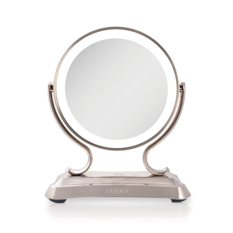 Zadro Zadro 12 Glamour LED Makeup Mirror with Lights and Magnification 5X1X Touch Control Mirror with Lights for Makeup Desk XLarge  12 W x 16 H  Satin Nickel 
