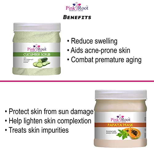 Pink Root Cucumber Scrub 500gm with Papaya Mask 500gm - Image 5
