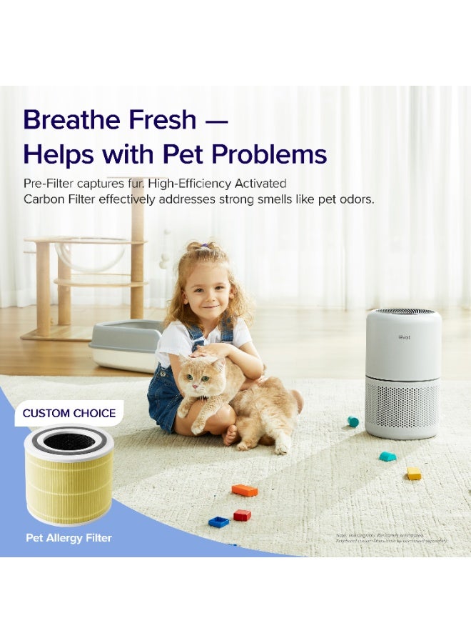 Levoit Air Purifiers for Home Dust Smoke Pet Hair, Up to 40m², H13 True HEPA Air Filter with Timer, Sleep Mode, Ozone Free, 24dB Quiet Air Cleaner for Bedroom, Office, Core 300, White Core 300 white - Image 3