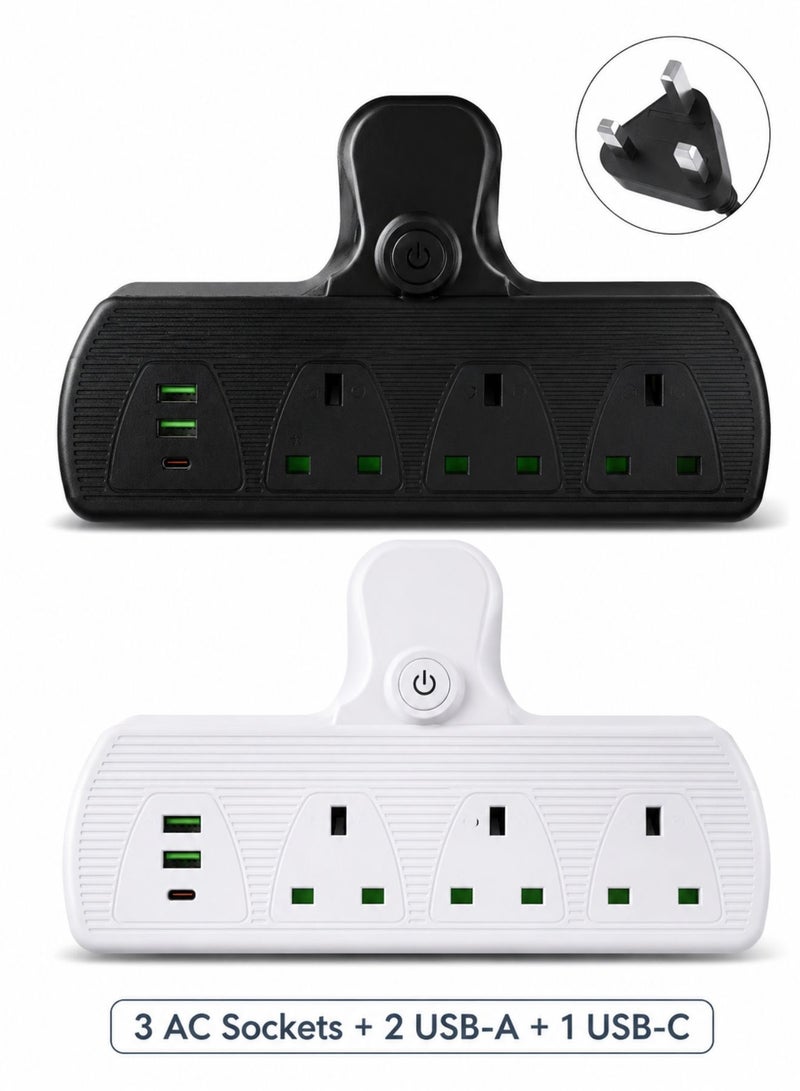 باور محول مقبس جداري متعدد، 3 مخارج كهرباء مع مفاتيح تشغيل فردية، منفذي USB ومنفذ Type-C لشحن سريع، مع حماية من الحمل الزائد - Image 5