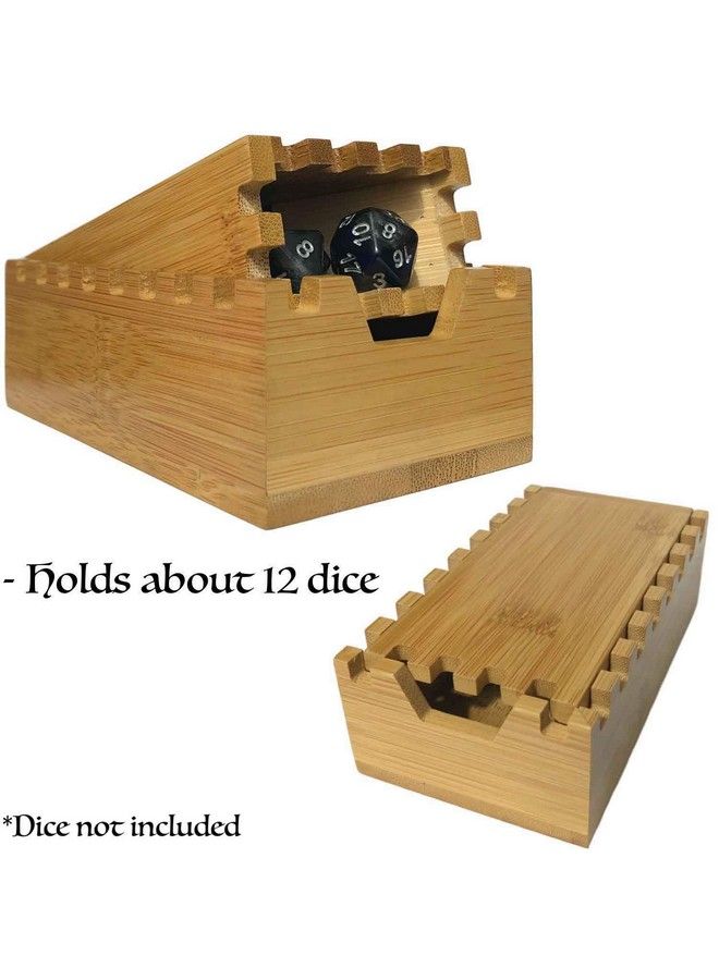 Bamboo Dice Tower ; Special Edition Wooden Rolling Case ; Compatible With Dm, Mini Games, Rpg Players, Dnd, Dungeons And Dragons ; Foldable Wood Die Roller Castle ; Collapsible Dice Chest  - Image 3