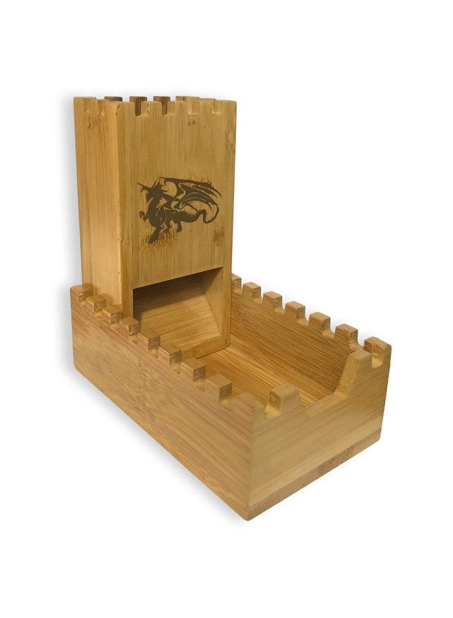 Bamboo Dice Tower ; Special Edition Wooden Rolling Case ; Compatible With Dm, Mini Games, Rpg Players, Dnd, Dungeons And Dragons ; Foldable Wood Die Roller Castle ; Collapsible Dice Chest  - Image 5