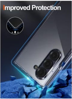 راكسوم جراب Samsung Galaxy Z Fold 5 - غلاف صلب من مادة البولي كربونات الشفافة المقاومة للاصفرار، متوافق مع الشحن اللاسلكي  - Image 4