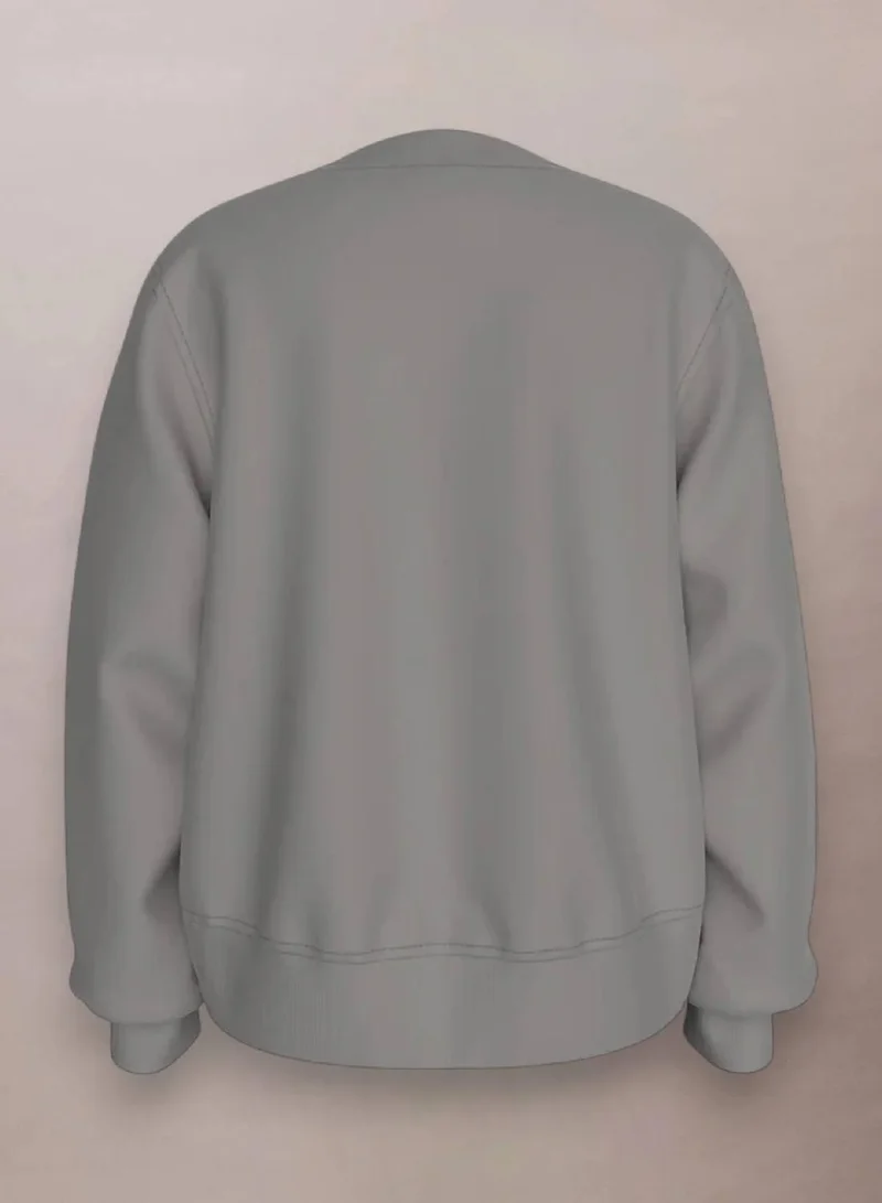 Calvin Klein Jeans Granite Gray Logo Sweatshirt for Women | Best Price UAE