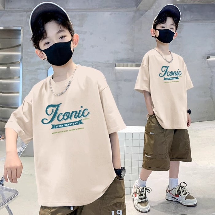 Boys' T-Shirt Short-Sleeved Pure Cotton 2026 Style Trendy And Handsome Children'S Streetwear Summer Clothing - Image 1