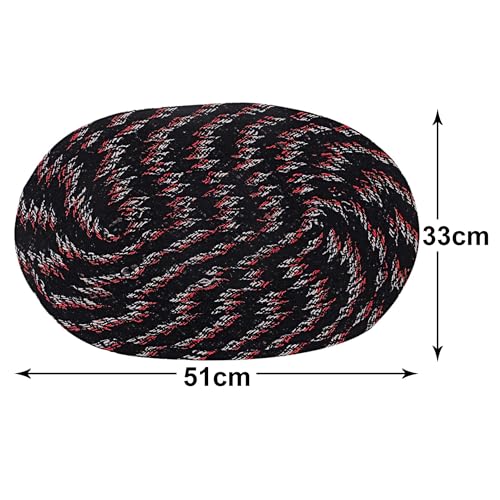 Kuber Industries Pack of 4 Oval Door Mat | Doormat for Home Entrance | Anti-Skid Foot Mat | Floor Mat for Bedroom, Kitchen, Office | Room Mat | Black - Image 3