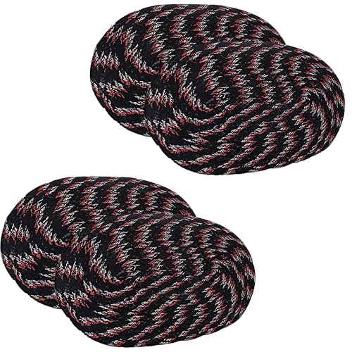 Kuber Industries Pack of 4 Oval Door Mat | Doormat for Home Entrance | Anti-Skid Foot Mat | Floor Mat for Bedroom, Kitchen, Office | Room Mat | Black - Image 1