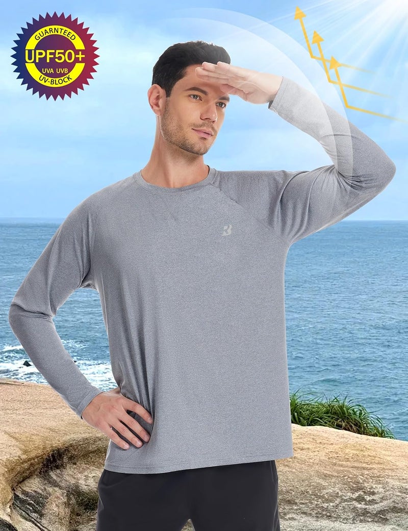 Roadbox Gulf standard sizing alternatives UPF 50+ Long Sleeve Shirt Men - UV Sun Shirts Lightweight Quick Dry Rashguard for Outdoor Hiking Swimming Workout Athletic Modern versatile shape - Image 3