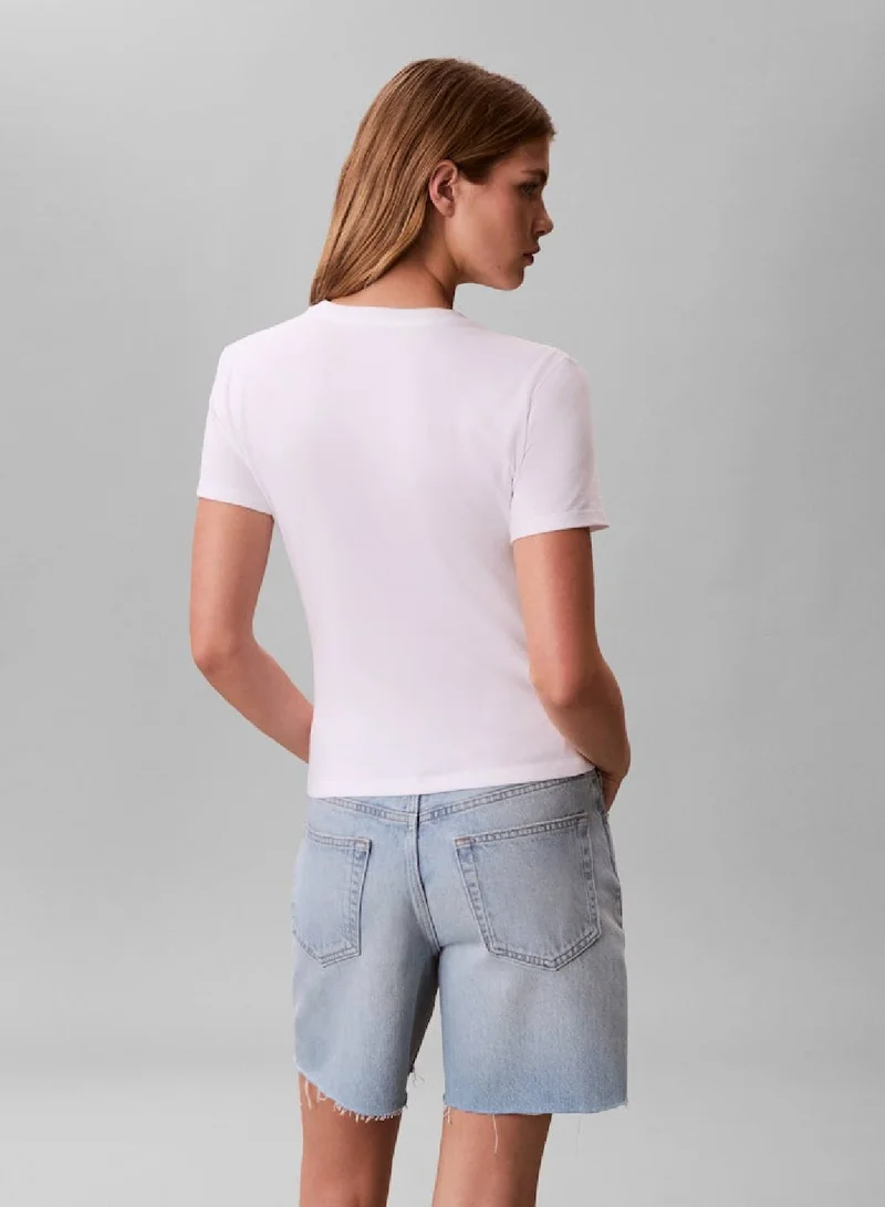 Calvin Klein Jeans  Gradient Monogram Logo Slim T-Shirt for Women | Best Price UAE