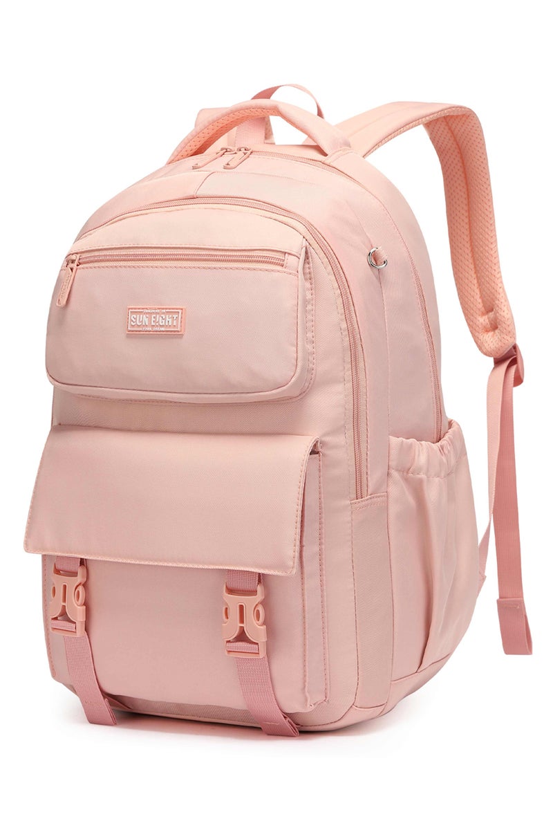 SUN EIGHT Waterproof 35L School Backpack for Teen Girls Kids Bookbags Elementary Middle School Laptop Bags Women Travel Daypacks, SE8391, Pink - Image 1