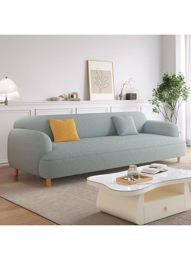 Ripple FURNITURE UAE Homes Modern 3-Seater Sofa, Upholstered Fabric, Light Grey, Wooden Legs - Image 1