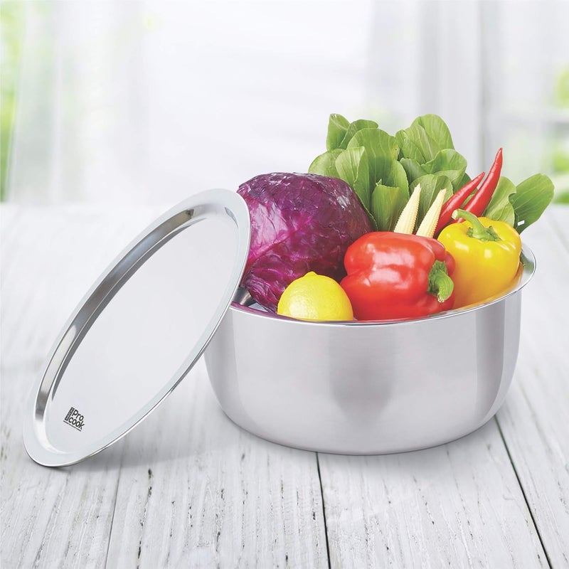 MILTON Pro cook Milton Pro Cook TriPly Stainless Steel 14 cm Tope with SS Lid 11 Litre Durable Dishwasher Safe Induction and Gas Ready Patila for Boiling Steaming and Cooking 3 Years Warranty - Image 4