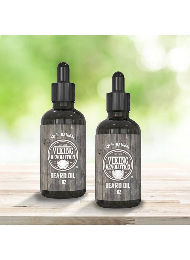 Viking Revolution Hair Styling Agent Beard Oil Conditioner All Natural Unscented Argan & Jojoba Oils Softens Smooths & Strengthens Beard Growth Grooming Beard And Mustache Maintenance 2 Pack  - Image 3
