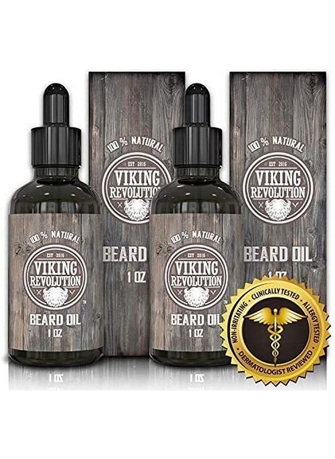 Viking Revolution Hair Styling Agent Beard Oil Conditioner All Natural Unscented Argan & Jojoba Oils Softens Smooths & Strengthens Beard Growth Grooming Beard And Mustache Maintenance 2 Pack  - Image 4