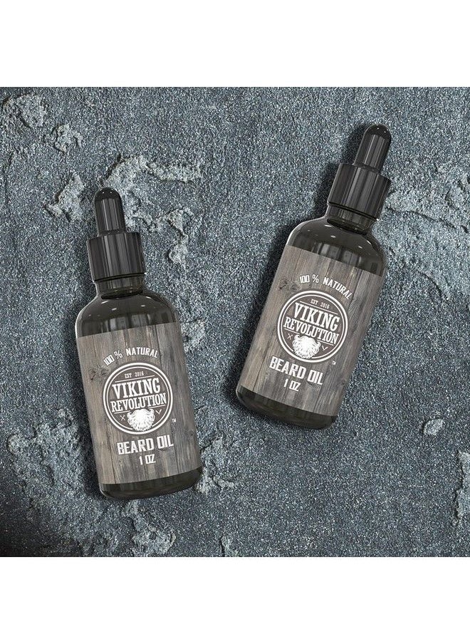 Viking Revolution Hair Styling Agent Beard Oil Conditioner All Natural Unscented Argan & Jojoba Oils Softens Smooths & Strengthens Beard Growth Grooming Beard And Mustache Maintenance 2 Pack  - Image 5