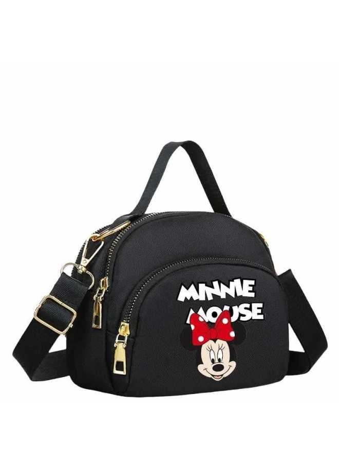 Minnie Cartoon Printed Small Square Bag Mini Mobile Phone Bag Casual Simple Nylon Cloth Bag Women's Single Shoulder Crosbody-Colour:Dark Blue-mls 1157-Size:17CM*14CM*8CM  - Image 3