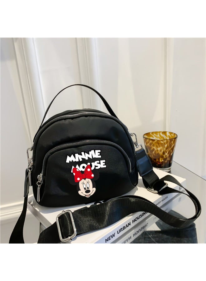 Minnie Cartoon Printed Small Square Bag Mini Mobile Phone Bag Casual Simple Nylon Cloth Bag Women's Single Shoulder Crosbody-Colour:Dark Blue-mls 1157-Size:17CM*14CM*8CM  - Image 5