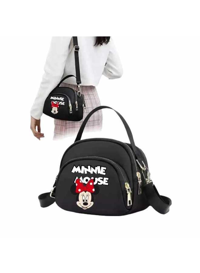 Minnie Cartoon Printed Small Square Bag Mini Mobile Phone Bag Casual Simple Nylon Cloth Bag Women's Single Shoulder Crosbody-Colour:Dark Blue-mls 1157-Size:17CM*14CM*8CM  - Image 2
