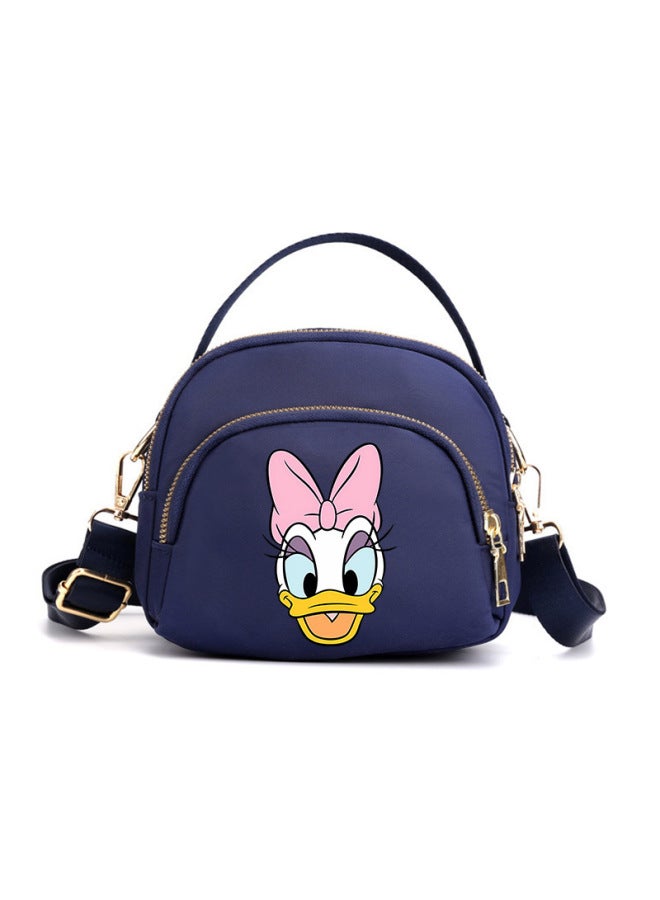 Minnie Cartoon Printed Small Square Bag Mini Mobile Phone Bag Casual Simple Nylon Cloth Bag Women's Single Shoulder Crosbody-Colour:Dark Blue-mls 1157-Size:17CM*14CM*8CM  - Image 1