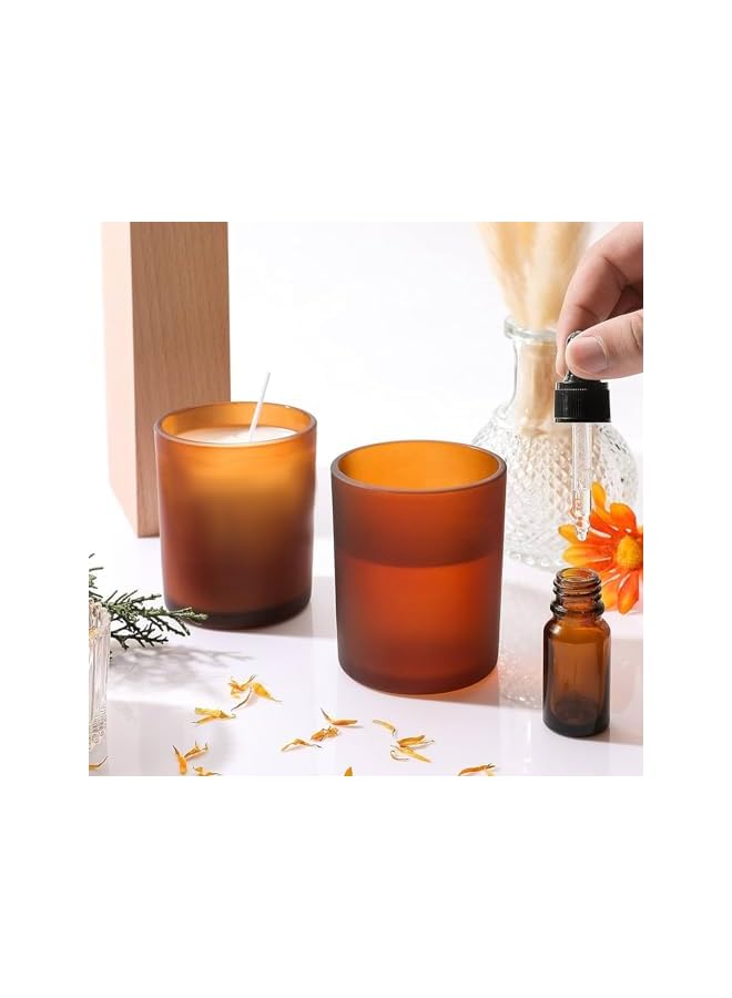 The Bros برطمانات الشموع لصنع الشموع، حاويات زجاجية سعة 7 أونصات مع أغطية من الخيزران، برطمانات شموع فارغة بالجملة، مثالية لصنع الشموع والتخزين، 6 عبوات (بني) - Image 4