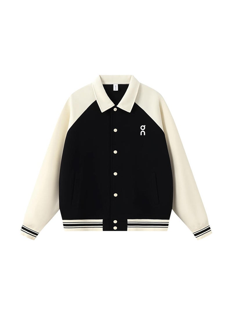 On Running Color-blocked Lapel Contrast Baseball Jacket for Men and Women - Image 3