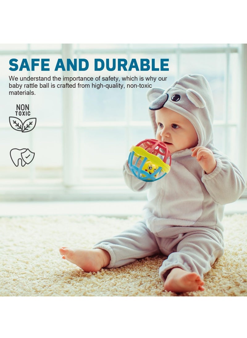 BAYBEE Baybee Ball Rattles Toy for Baby/Kid's Soft Plastic Rubber Body Rolling Hand Bell Ball Baby Rattles Toy & Plush Rings Little New Born Baby Toy Kids- Pack of 1  - Image 4