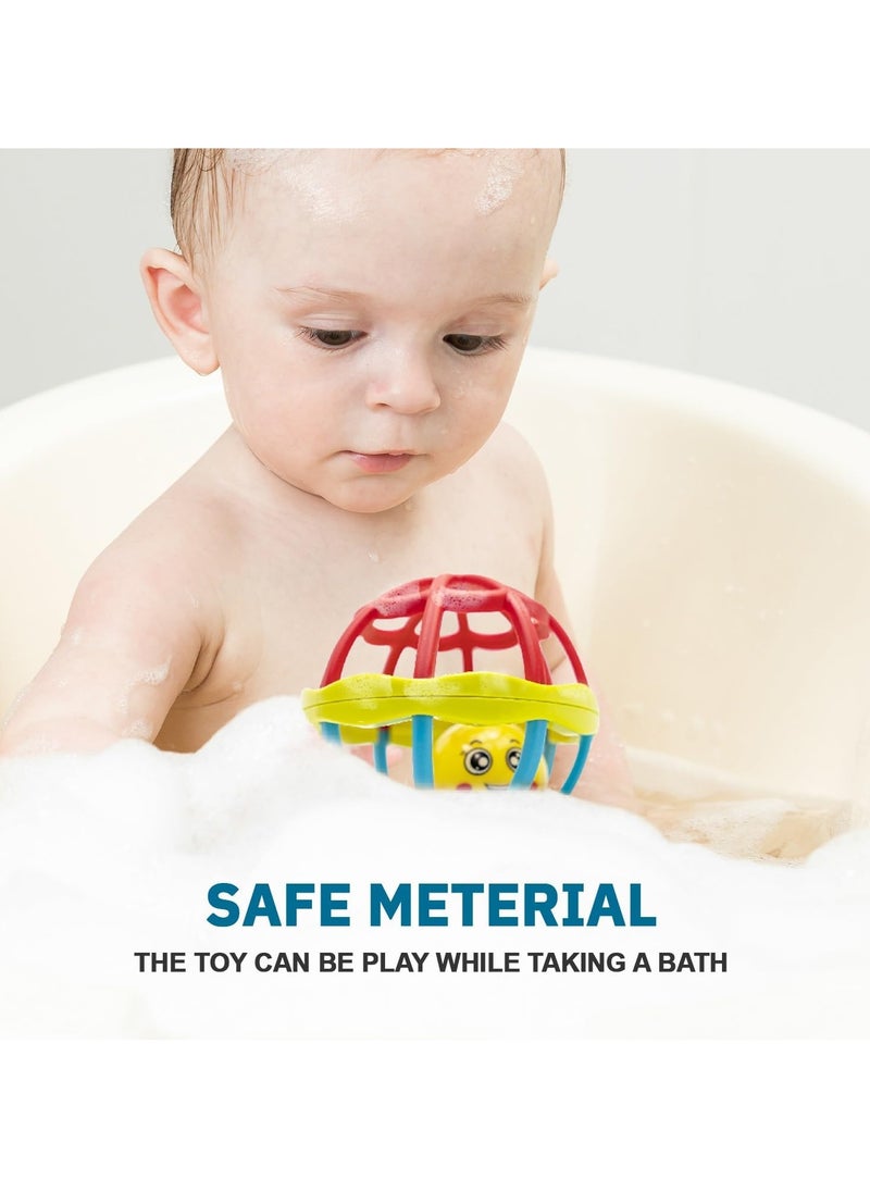 BAYBEE Baybee Ball Rattles Toy for Baby/Kid's Soft Plastic Rubber Body Rolling Hand Bell Ball Baby Rattles Toy & Plush Rings Little New Born Baby Toy Kids- Pack of 1  - Image 2