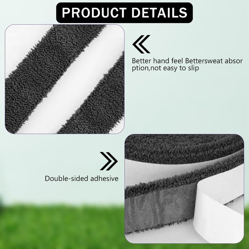 Proberos شريط قبضة منشفة الريشة ®، 10 أمتار سوبر مضاد للانزلاق يمتص العرق ذاتي اللصق دعم مقبض المضرب شريط استبدال يمتص العرق، أسود - Image 5