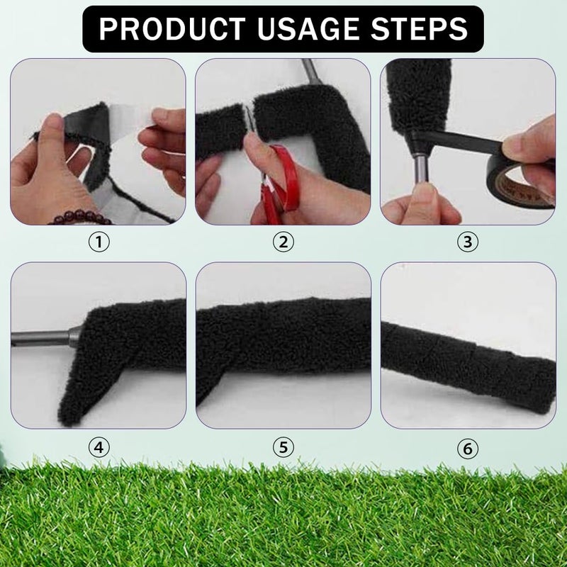 Proberos شريط قبضة منشفة الريشة ®، 10 أمتار سوبر مضاد للانزلاق يمتص العرق ذاتي اللصق دعم مقبض المضرب شريط استبدال يمتص العرق، أسود - Image 3