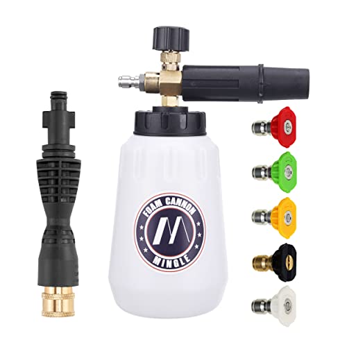 M MINGLE Foam Cannon, Compatible with Portland Husky and Ryobi Pressure Washer, with 5 Nozzle Tips, 1/4 Inch Quick Connector - Image 1