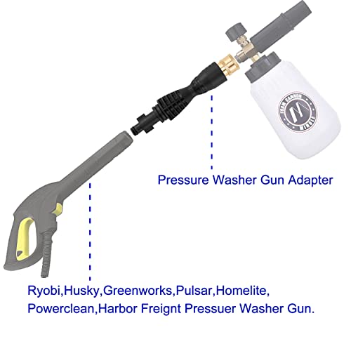 M MINGLE Foam Cannon, Compatible with Portland Husky and Ryobi Pressure Washer, with 5 Nozzle Tips, 1/4 Inch Quick Connector - Image 3