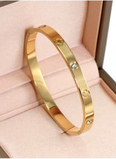 YUCCA 3pcs Fashion Flower 18K Gold Plated Stainless Steel Bracelet Set for Women, Jewelry Gift for Party and Wedding  - Image 5