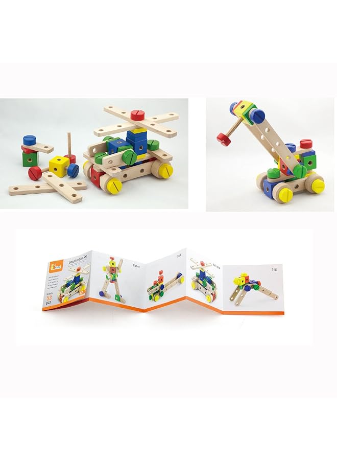 فيجا مجموعة بناء نموذج خشبي للأطفال مكونة من 53 قطعة - Image 2