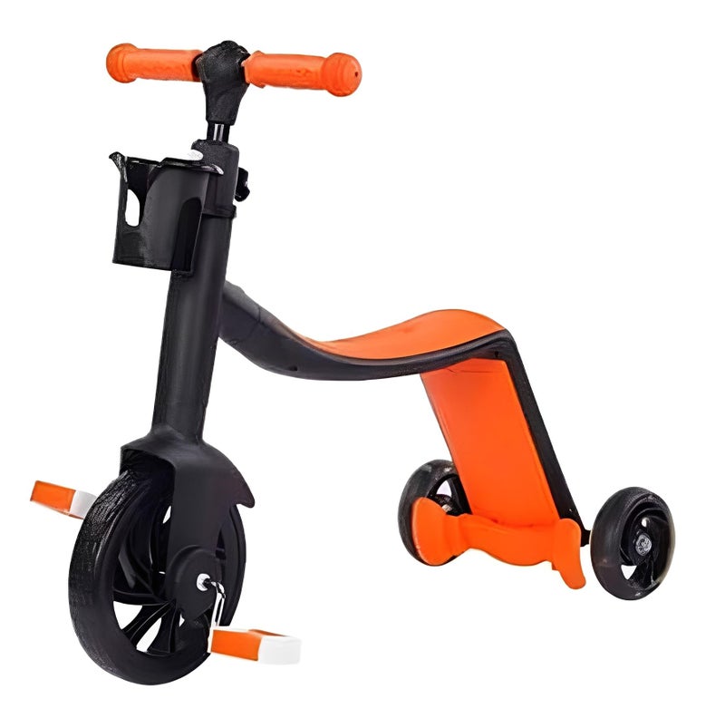 3 Wheel Kids Scooter with LED Light-Up Wheels, Foldable and Lightweight Toddler Scooter with Adjustable Handlebar, Safe Kick Scooter for Boys and Girls Ages 3-6 for Outdoor Play,Orange