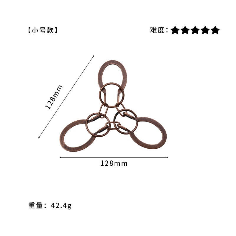 Intelligence Tripping Puzzle Luban Lock Kongming Lock Children'S Gift Toy Alloy Horseshoe Lock Nine-Chain Burning Brain - Image 1