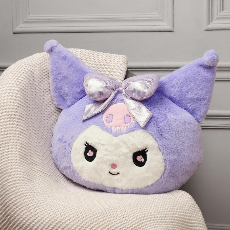Mirada Official Sanrio Kuromi Soft Plush Face Toy – Cute Purple Cushion Plush for Kids & Girls | Fun Collectible Gift | 30cm - Image 1
