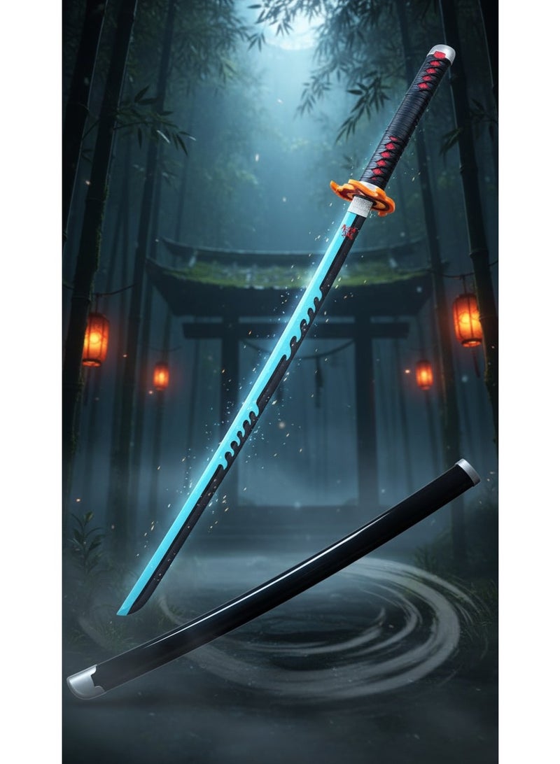O8.design Amine,High-Grade Carbon Steel Tanjiro Kamado Sword | Safe, Unsharpened Blade, Authentic 1:1 Anime Cosplay Prop - Image 1