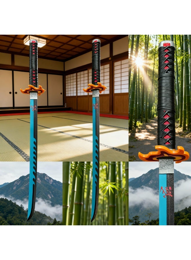 O8.design Amine,High-Grade Carbon Steel Tanjiro Kamado Sword | Safe, Unsharpened Blade, Authentic 1:1 Anime Cosplay Prop - Image 2