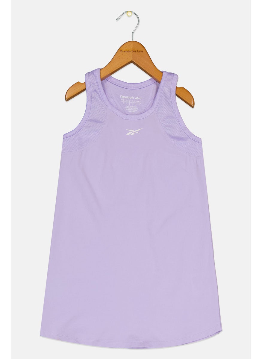 Reebok Kids Girl Brand Logo Sleeveless Tank Top, Lavender  - Image 1