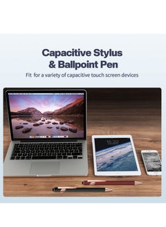Y&D Ballpoint Pen with Stylus Tip, 8 Pieces Black Ink Metal for Touch Screens Office School Stationery Supplies Tablets and More (Red, Green, Navy, Black)  - Image 4