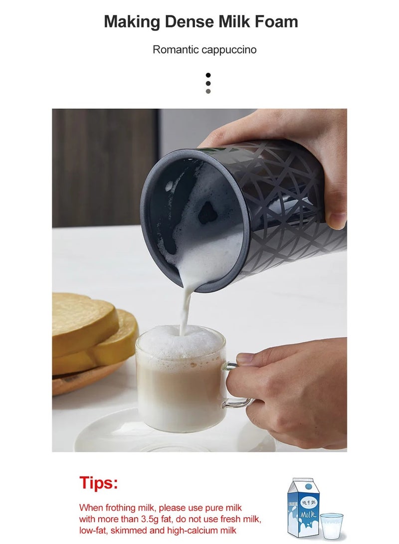 ارواق صانع رغوة الحليب الكهربائية التلقائي الساخن والبارد الحليب Frother دفئا لصانع فقاعات لاتيه للقهوة الشوكولاتة الساخنة كابتشينو - Image 3