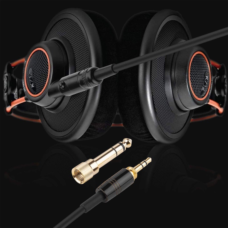 weishan K702 Cable Coiled Aux Cord Replacement for AKG Q701, K712, K240, K240S, K240 MK II, K141, K171, K181, K271, K271S, K271 MK II, K241, K175, K275 Headphone Audio Cable Wire with 6.35mm Adapter - Image 2