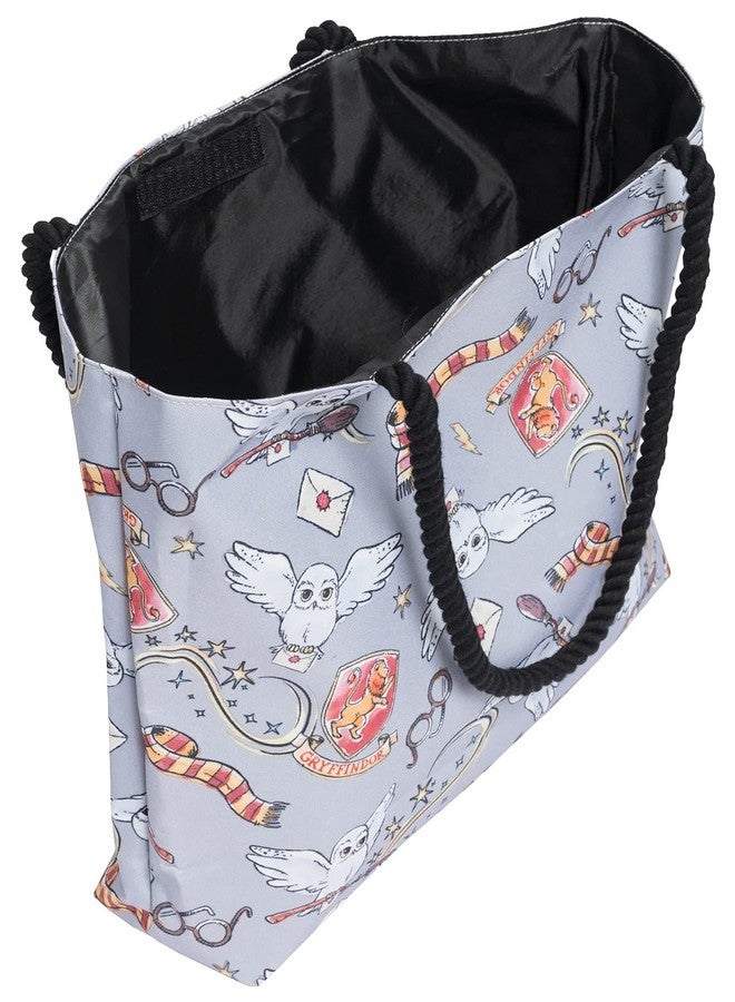 Harry Potter Tote Travel Bag Gryffindor Hedwig All Over Print Grey - Image 4