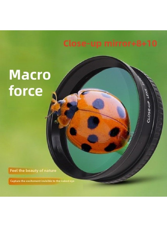 Close-up Camera +8+10 Professional Close-up Shooting Sharp Tool Advanced Macro Lens Flowers And Insects SLR Camera Filter-Color:46mm - Image 1