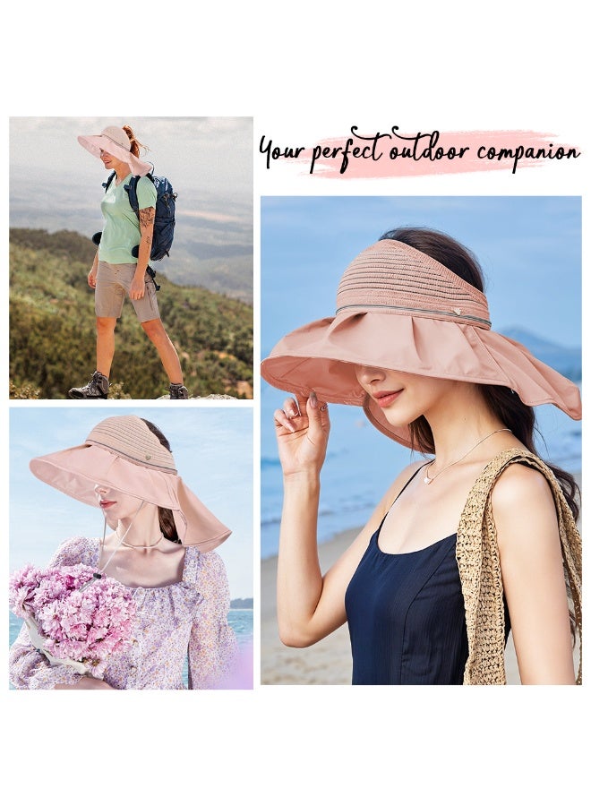 HANNEA® Women Wide Brim Sun Hat, UPF 50+ Beach Hat for Women UV Protection Stylish Sun Visor Hat for Ladies, Foldable Packable Breathable Summer Sunhats for Outdoor Travel, Fishing, Gardening - Image 4