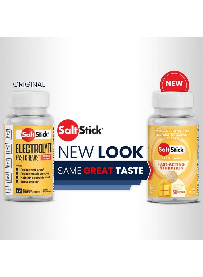 SaltStick Chewable Electrolytes - 60 Tropical Mango Electrolyte Tablets - Just Chew It, Electrolyte Chews for Hydration, Salt Tablets for Runners - 60 Count - Image 4