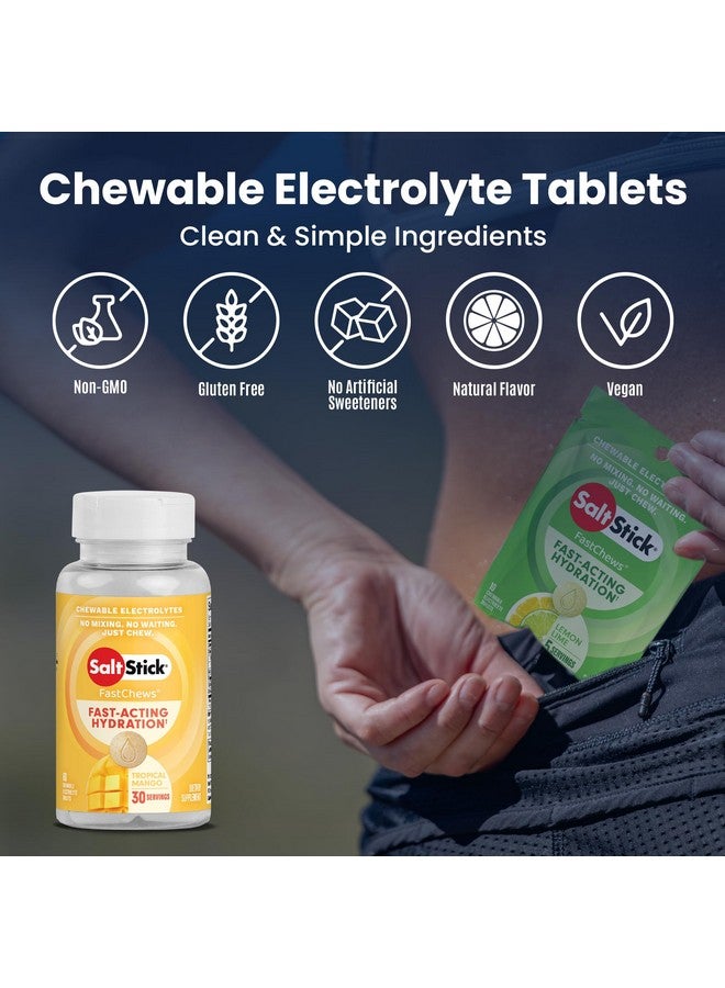 SaltStick Chewable Electrolytes - 60 Tropical Mango Electrolyte Tablets - Just Chew It, Electrolyte Chews for Hydration, Salt Tablets for Runners - 60 Count - Image 3