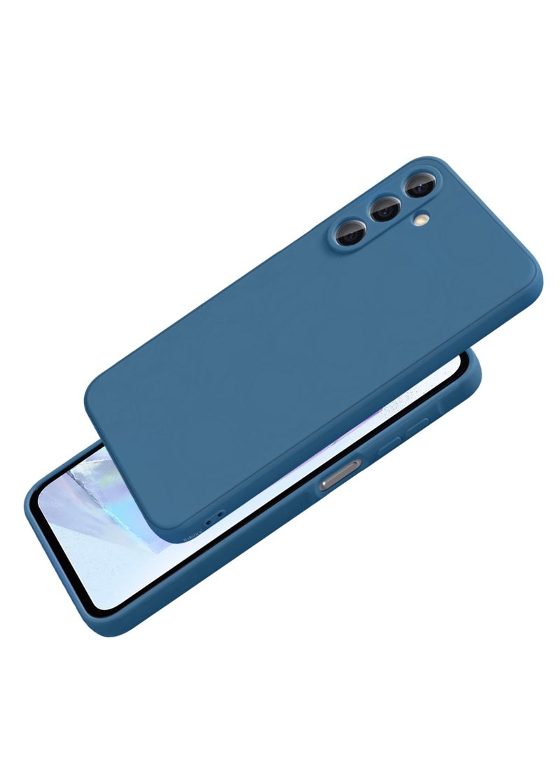 Liquid Silicone Case for Samsung Galaxy A55 Protective Phone Case with Soft Anti-Scratch Microfiber Lining Utra Slim Drop Protection Phone Cover - Blue - Image 2